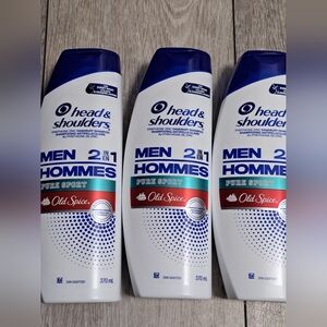 3 New Head & Shoulders Old Spice Men 2-in-1 Dandruff Shampoo Pure Sport